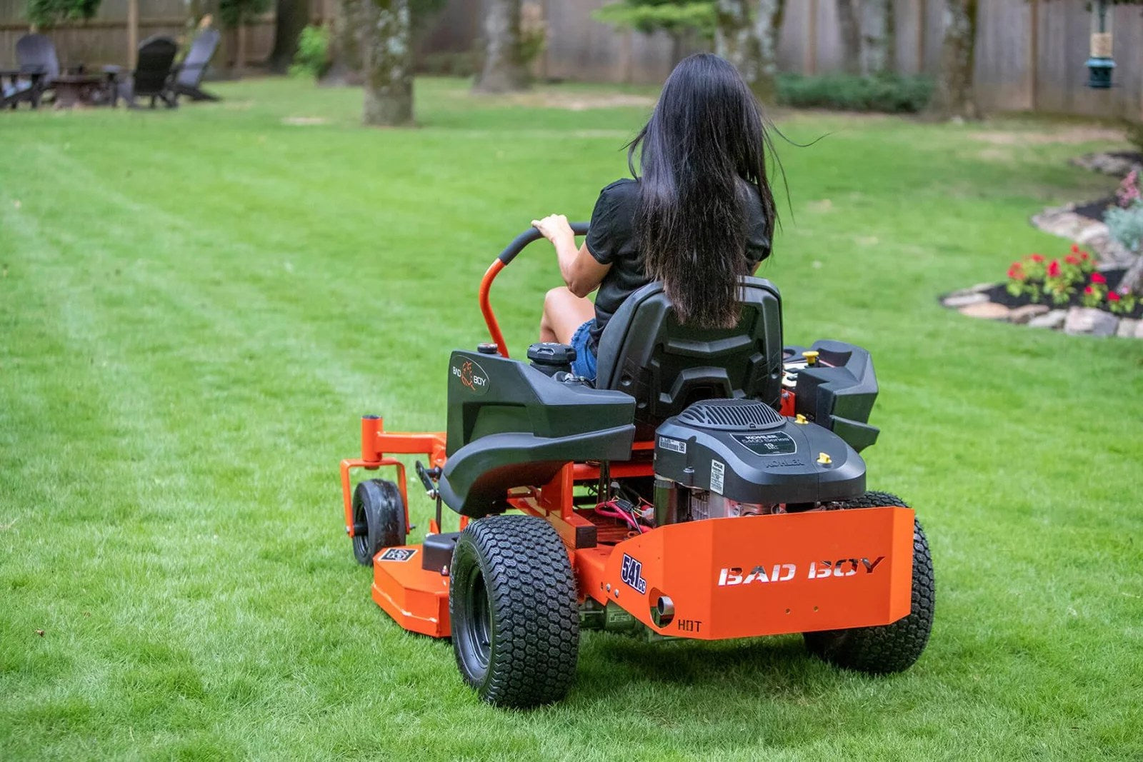 2022 Bad Boy MZ Rambler Zero-Turn Lawn Mower with 42-inch deck and Kohler engine, featuring a rugged design and comfortable seat.