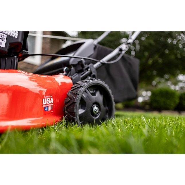Pillowle Craftsman M110 gas push lawn mower with 21-inch deck and 140cc engine, ready for yard mowing.