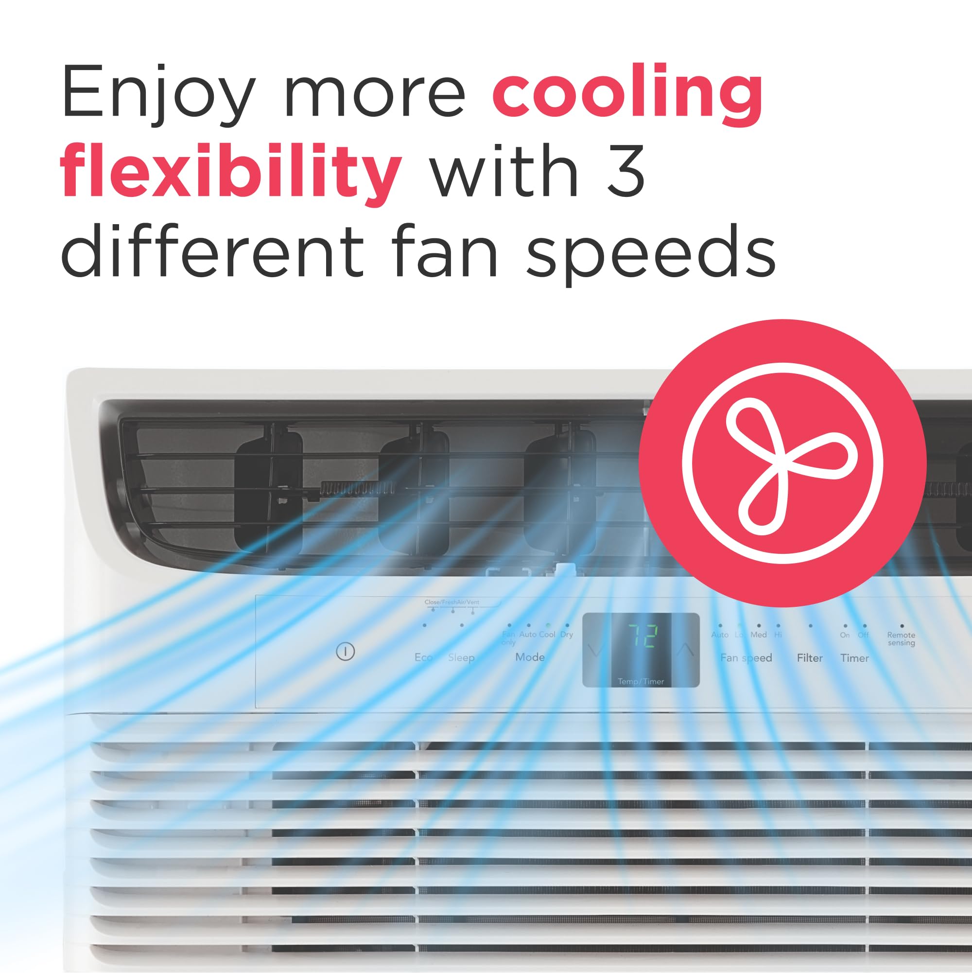 Pillowle 12,000 BTU window air conditioner with remote, black unit cooling up to 550 sq ft with eco and quiet modes