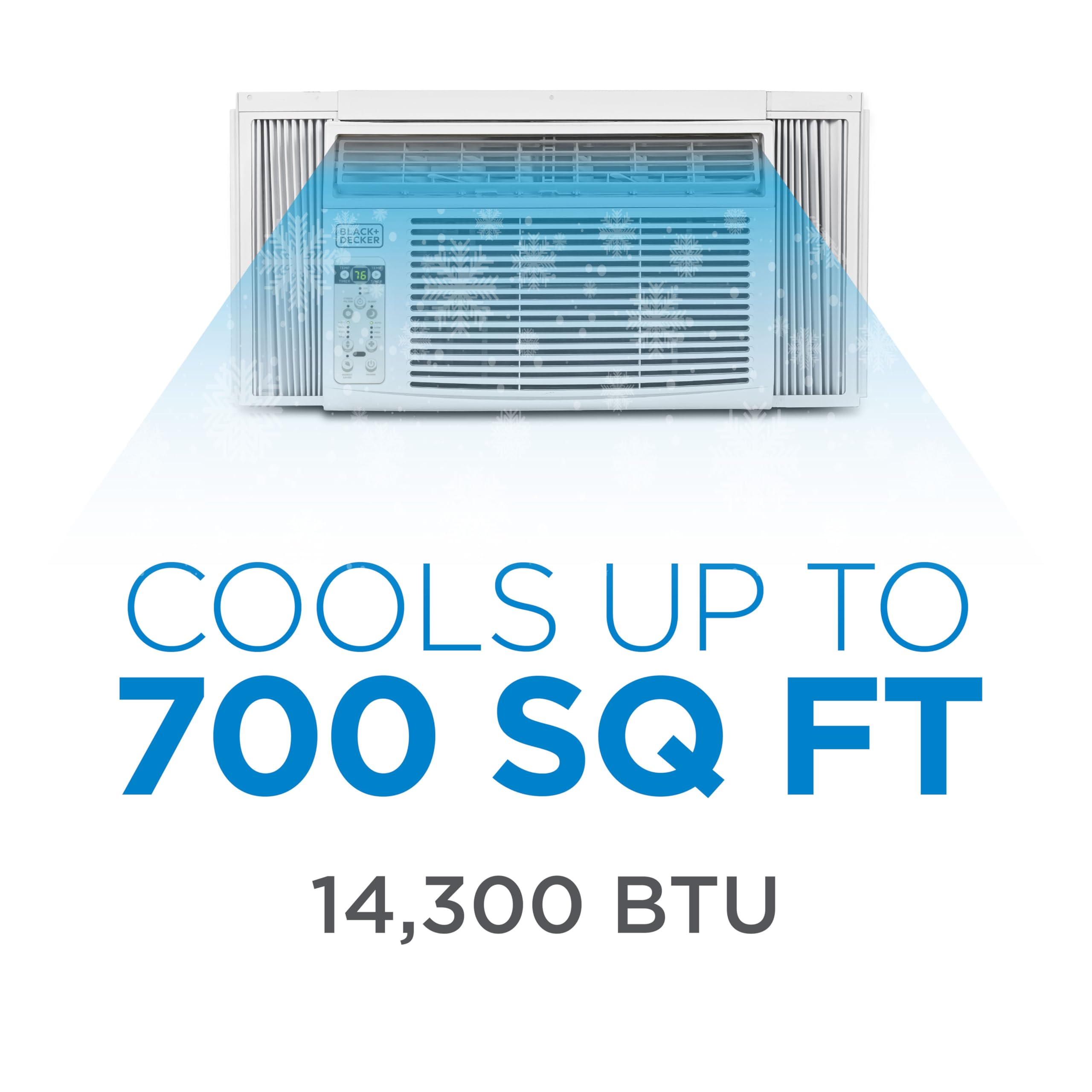 White Pillowle Window Air Conditioner 14300 BTU model BD145WT6 installed in a window, ready to cool a room efficiently.