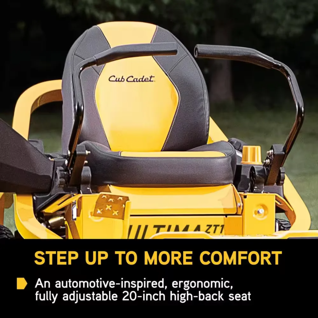 Cub Cadet Ultima ZT1 Series 42-inch zero-turn riding lawn mower with a sleek design and large cutting deck.