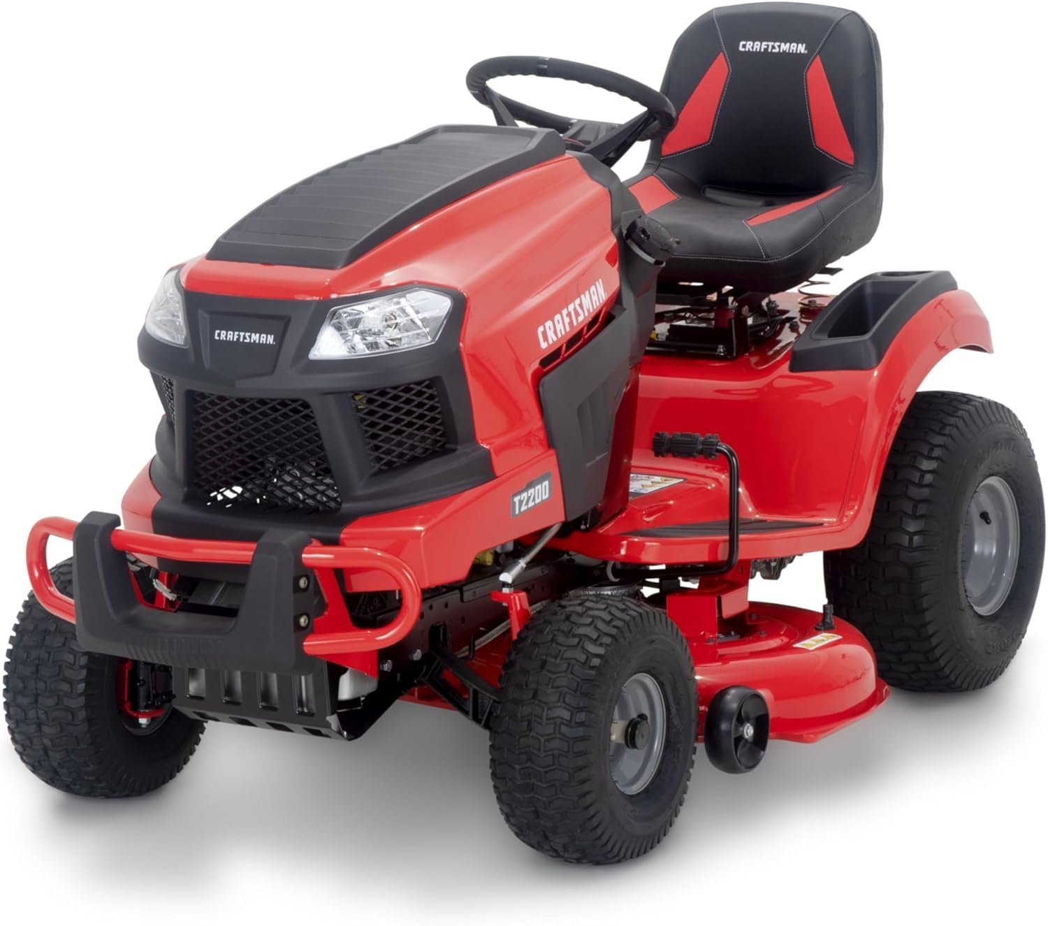 Pillowle CRAFTSMAN T2200K riding lawn mower with 42-inch deck and 20 HP hydrostatic engine, shown outdoors on grass