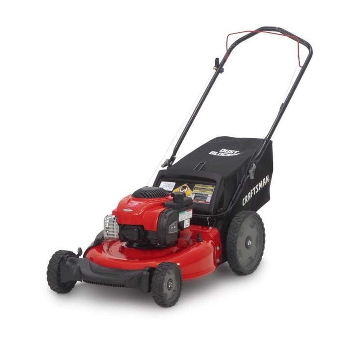 Pillowle Craftsman gas lawn mower with 21-inch cutting deck, 150cc engine, model 11A-B26B791, on a lawn.