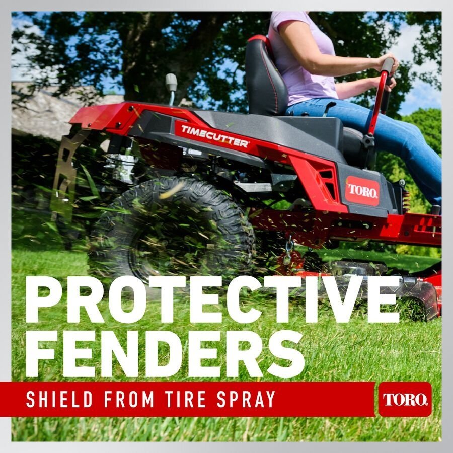 Pillowle Toro TimeCutter Max MyRide 50-inch zero-turn riding lawn mower with cutting deck and adjustable seat.