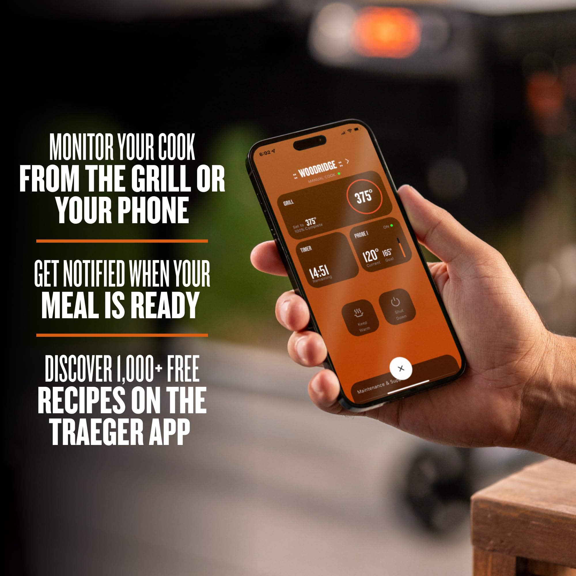 Traeger Woodridge Pro Plus Wood Pellet Grill & Smoker, 970 Sq In, WiFi
