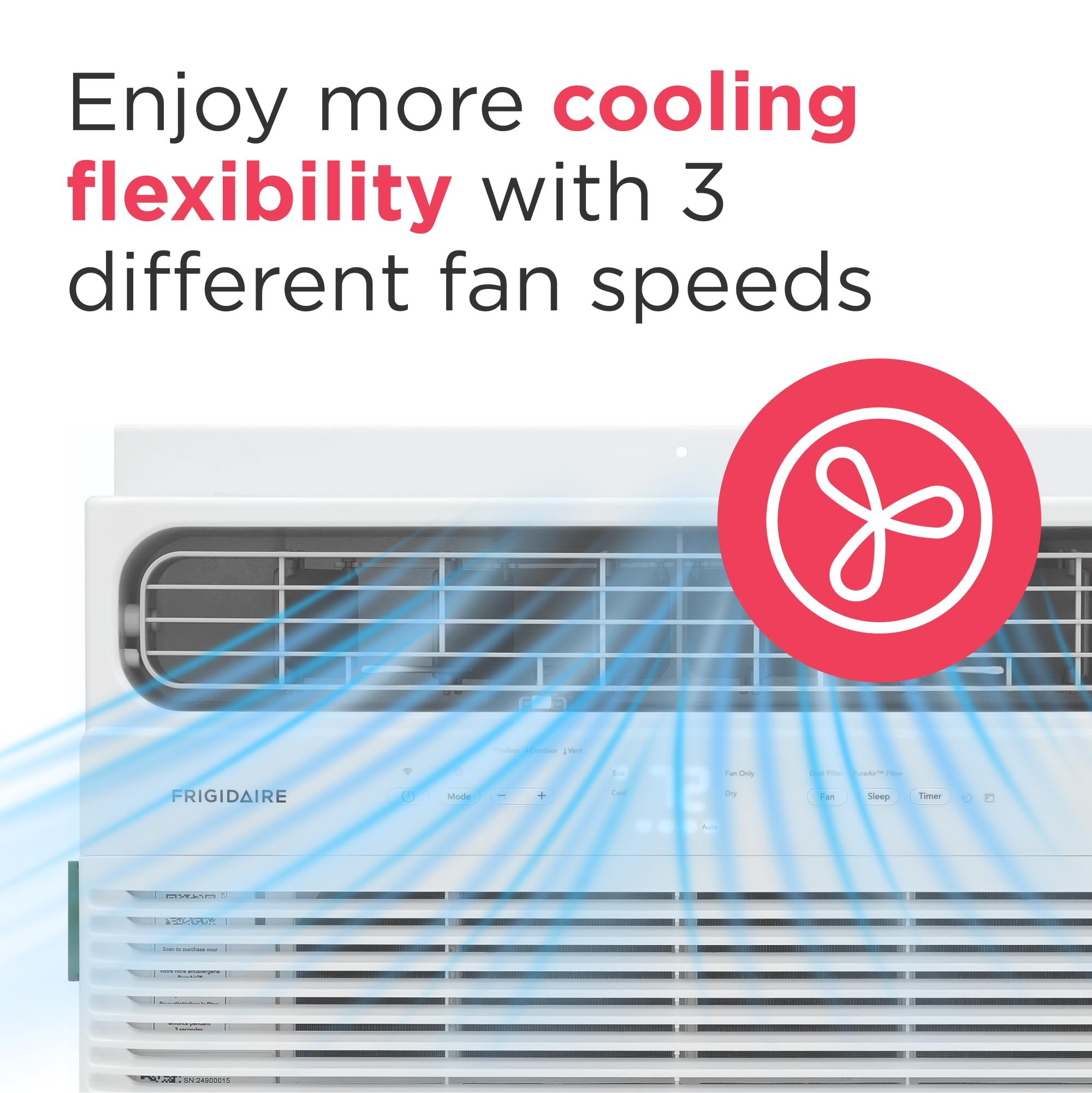Pillowle 10,000 BTU smart window air conditioner with Wi-Fi, remote control, and quiet operation cooling a 450 sq ft room.