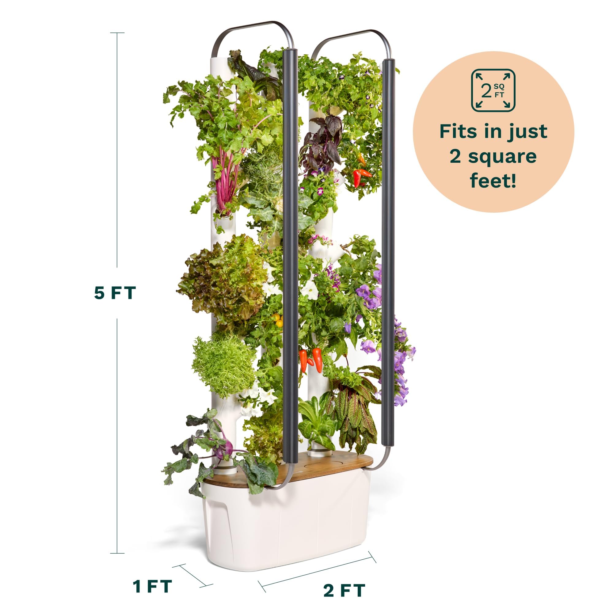 Pillowle Home 4 Vertical Hydroponics Growing System Kit for 30 plants, featuring stacked plant trays and water reservoir for indoor gardening.
