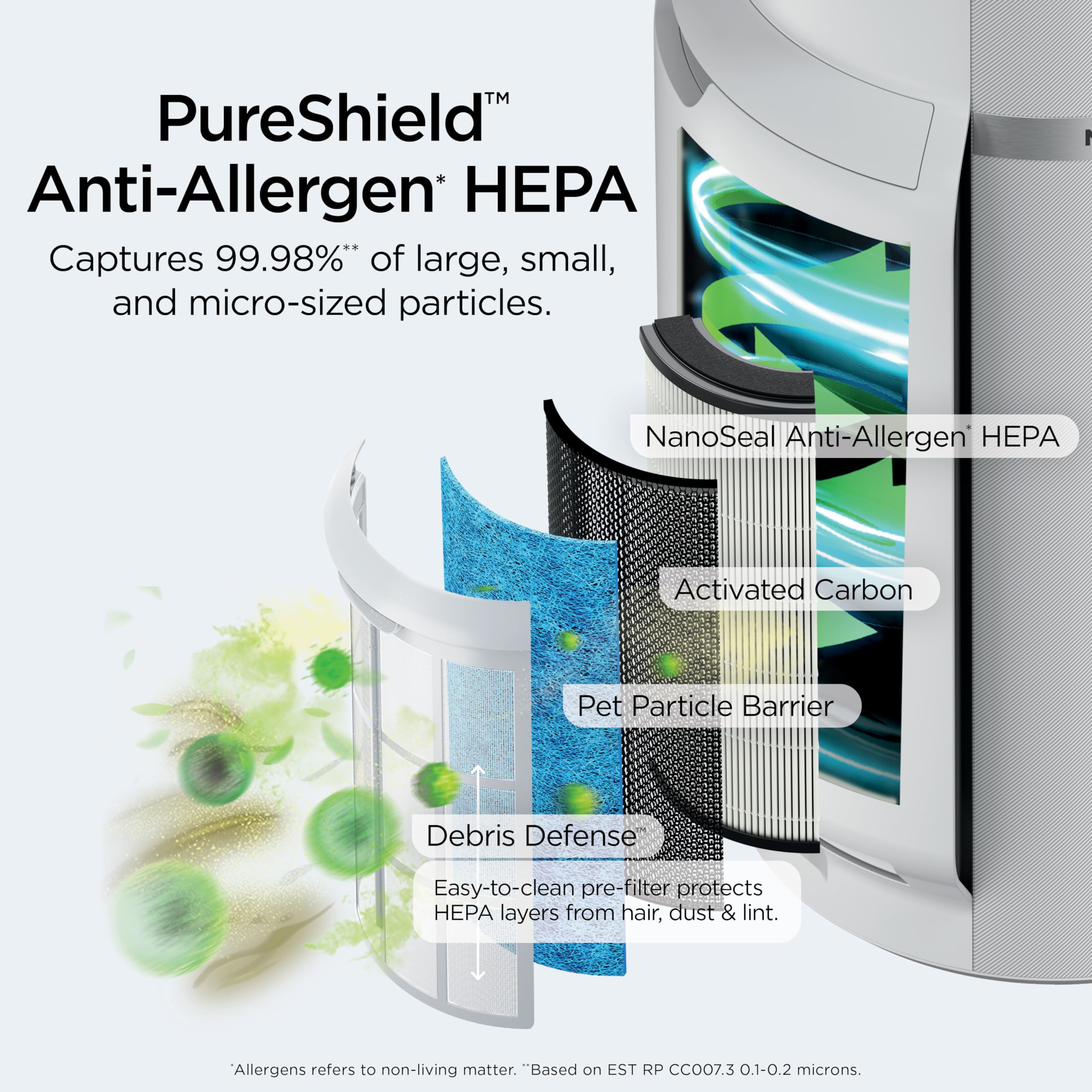 Pillowle NeverChange Air Purifier Max HP302 in dove color with odor neutralizer, compact device for clean indoor air.