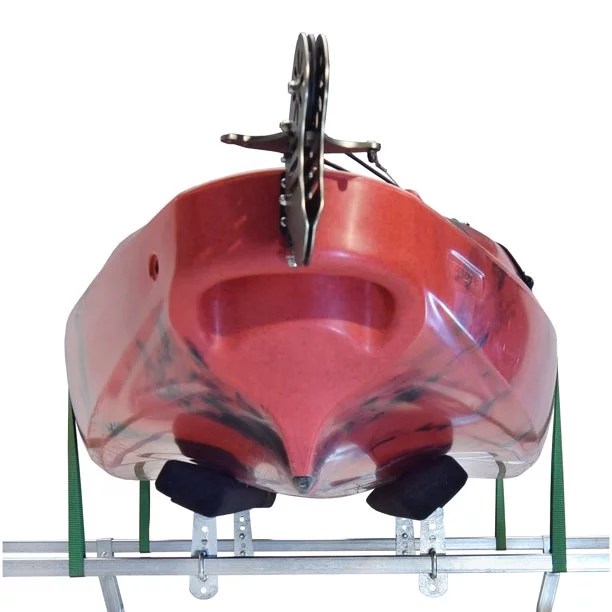 EcoLight single kayak trailer by Pillowle, showcasing lightweight aluminum frame and secure kayak mounting system.