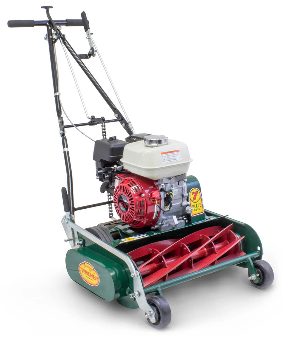 Pillowle Classic Standard 20-inch gas walk-behind lawn mower with a 7-blade cutting deck on a clean outdoor surface.