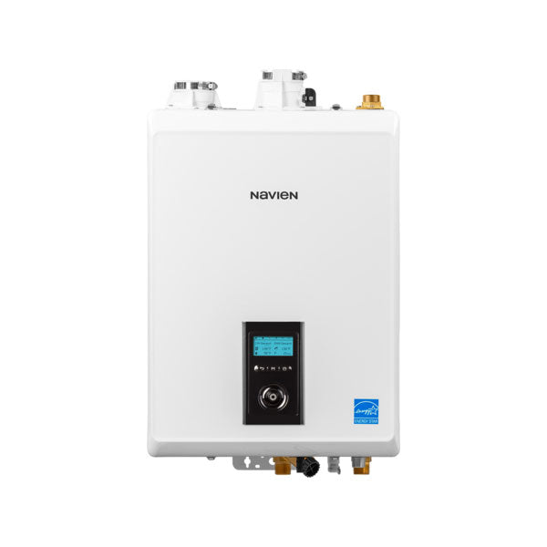 Pillowle NHB-150H condensing heating boiler with digital display and compact design, used for efficient residential water heating.