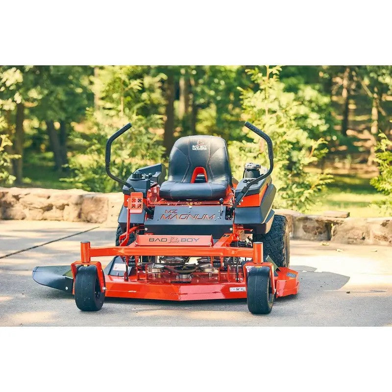 Pillowle Bad Boy Magnum Zero-Turn Lawn Mower with 54-inch deck and 24 HP Kohler engine, shown on a lawn.
