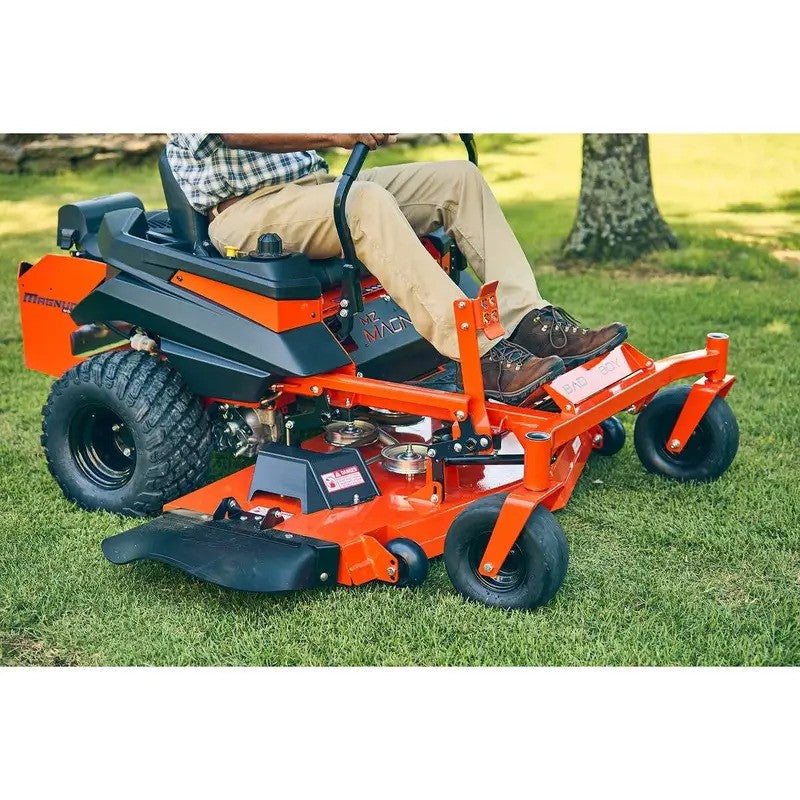 Pillowle Bad Boy Magnum zero-turn lawn mower with a 54-inch deck and 24 HP Kohler engine, shown on a well-maintained lawn.