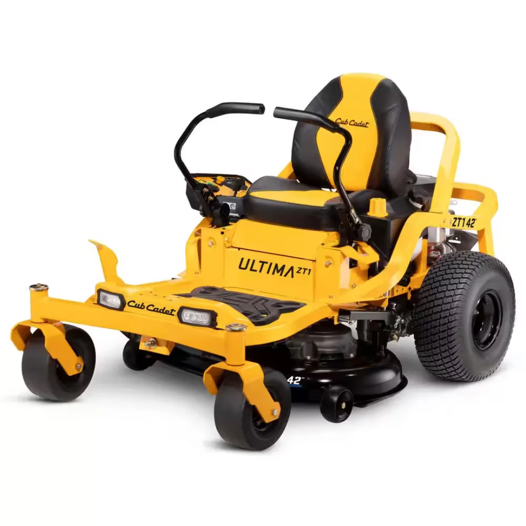 Pillowle Cub Cadet Ultima ZT1 Series 42-inch zero-turn riding lawn mower with a sleek deck and comfortable seating.
