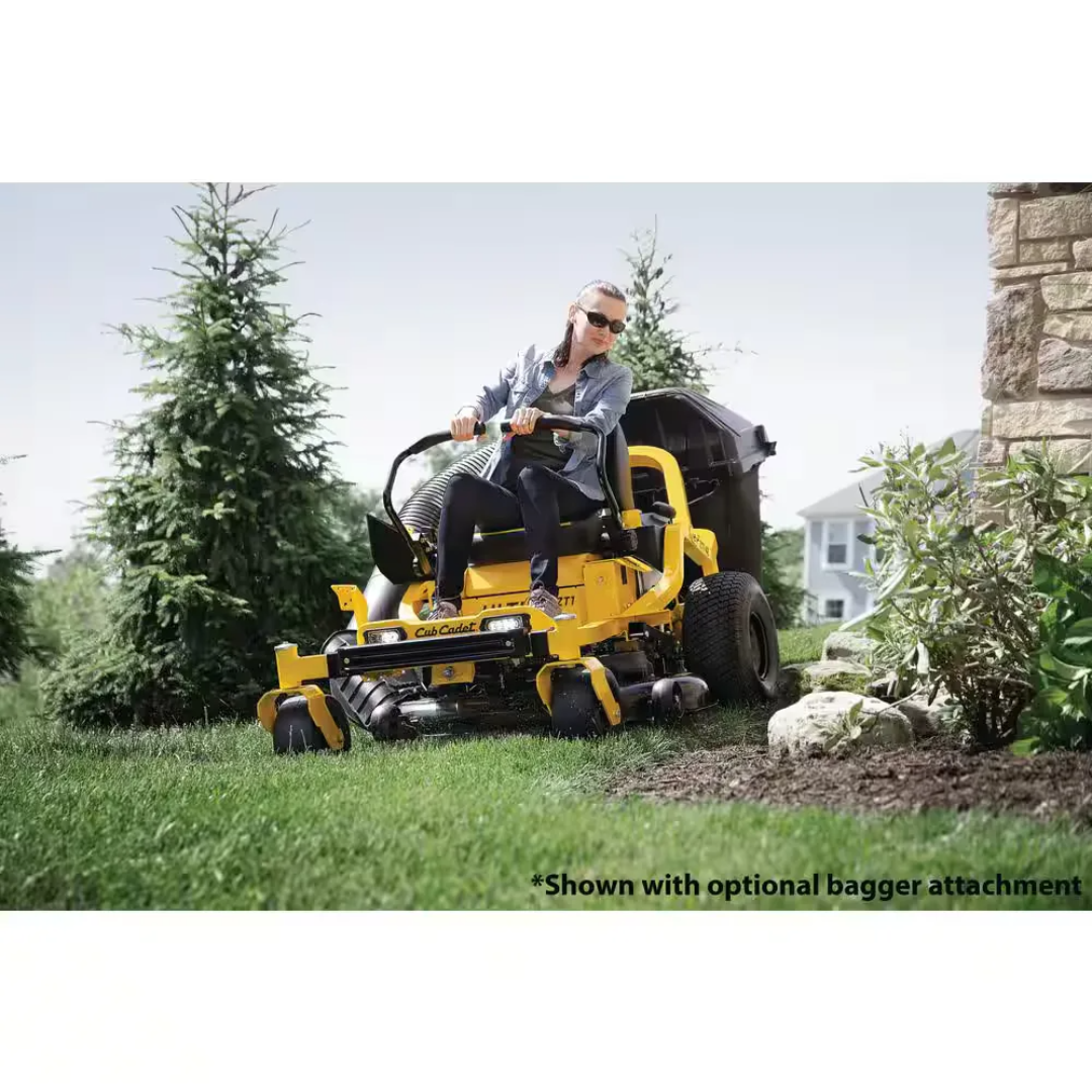 Cub Cadet Ultima ZT1 Series 42-inch zero-turn riding lawn mower with a sturdy steel deck and comfortable seat.