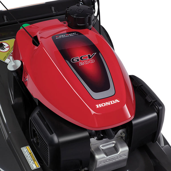 Pillowle HRX217K5VKA gas lawn mower with 21-inch deck and GCV200 engine, featuring 4-in-1 Versamow system for versatile yard work.