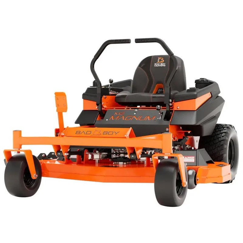 Bad Boy Magnum Zero-Turn Lawn Mower with 54-inch deck and 24 HP Kohler engine, shown in a well-maintained outdoor yard setting.