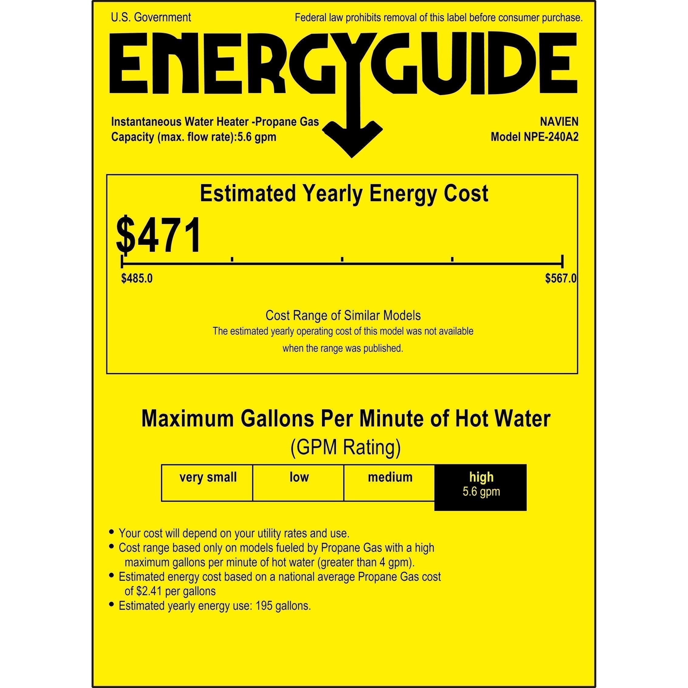 Pillowle NPE-240A2 condensing tankless water heater with digital control panel and energy efficiency features.