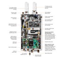 Pillowle NCB-250/150H condensing combi-boiler for heating and hot water, with digital control panel and venting system.